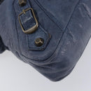 BALENCIAGA The First Hand Bag Leather 2way Blue 103208 Auth 197341V-16