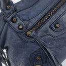 BALENCIAGA The First Hand Bag Leather 2way Blue 103208 Auth 197341V-20