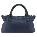 BALENCIAGA The First Hand Bag Leather 2way Blue 103208 Auth 197341V-2
