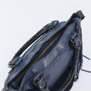 BALENCIAGA The First Hand Bag Leather 2way Blue 103208 Auth 197341V-6