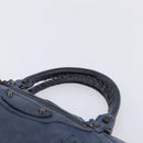 BALENCIAGA The First Hand Bag Leather 2way Blue 103208 Auth 197341V-14