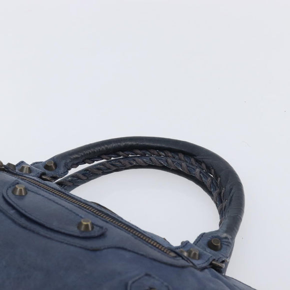 BALENCIAGA The First Hand Bag Leather 2way Blue 103208 Auth 197341V