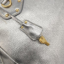 PRADA Hand Bag Vittero Dino Leather 2way Silver Gold Auth 197342V-18