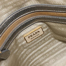PRADA Hand Bag Vittero Dino Leather 2way Silver Gold Auth 197342V-22
