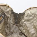 PRADA Hand Bag Vittero Dino Leather 2way Silver Gold Auth 197342V-24
