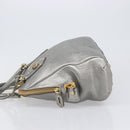 PRADA Hand Bag Vittero Dino Leather 2way Silver Gold Auth 197342V-5