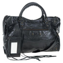 BALENCIAGA The City Hand Bag Leather 2way Black 115748 Auth 197343SAM-1