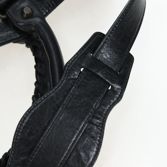 BALENCIAGA The City Hand Bag Leather 2way Black 115748 Auth 197343SAM