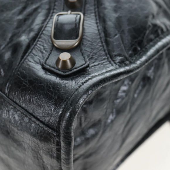 BALENCIAGA The City Hand Bag Leather 2way Black 115748 Auth 197343SAM