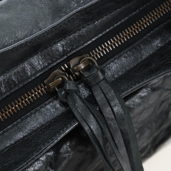 BALENCIAGA The City Hand Bag Leather 2way Black 115748 Auth 197343SAM