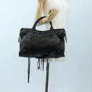 BALENCIAGA The City Hand Bag Leather 2way Black 115748 Auth 197343SAM-29