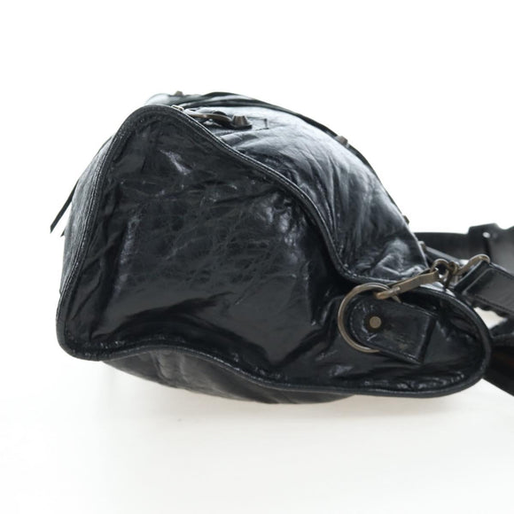 BALENCIAGA The City Hand Bag Leather 2way Black 115748 Auth 197343SAM