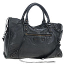 BALENCIAGA The City Hand Bag Leather 2way Black 115748 Auth 197344M-1