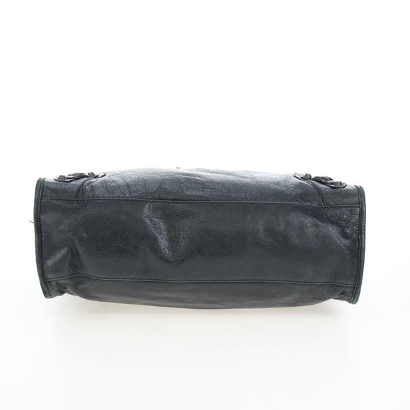 BALENCIAGA The City Hand Bag Leather 2way Black 115748 Auth 197344M