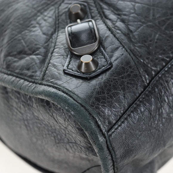 BALENCIAGA The City Hand Bag Leather 2way Black 115748 Auth 197344M