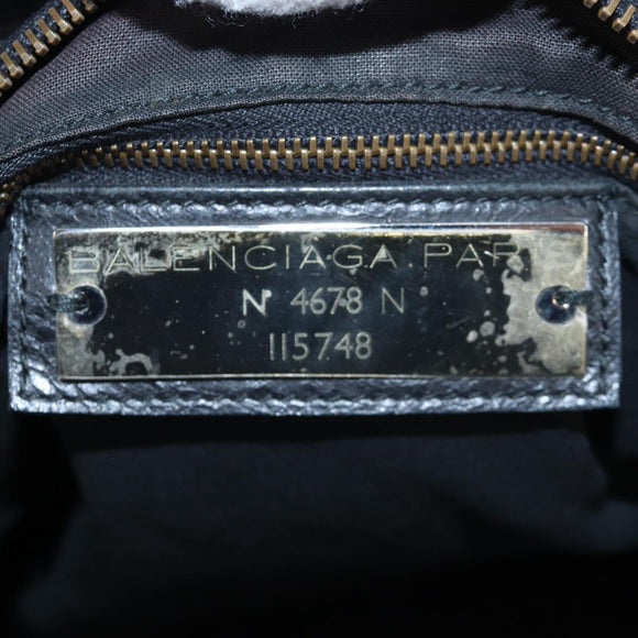 BALENCIAGA The City Hand Bag Leather 2way Black 115748 Auth 197344M