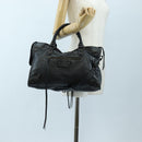 BALENCIAGA The City Hand Bag Leather 2way Black 115748 Auth 197344M-28