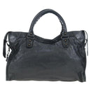 BALENCIAGA The City Hand Bag Leather 2way Black 115748 Auth 197344M-2