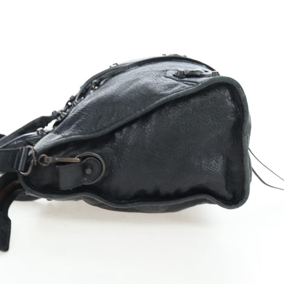 BALENCIAGA The City Hand Bag Leather 2way Black 115748 Auth 197344M