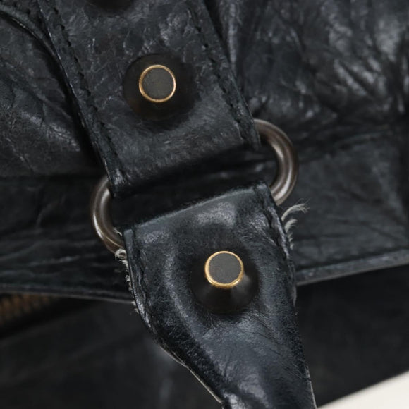 BALENCIAGA The City Hand Bag Leather 2way Black 115748 Auth 197344M