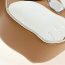 Christian Dior Shoulder Bag Leather Beige Silver Auth 197440SM-15
