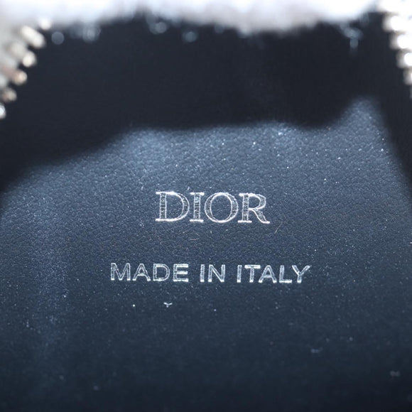 Christian Dior Shoulder Bag Leather Beige Silver Auth 197440SM