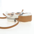Christian Dior Shoulder Bag Leather Beige Silver Auth 197440SM-3