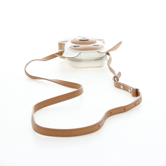 Christian Dior Shoulder Bag Leather Beige Silver Auth 197440SM