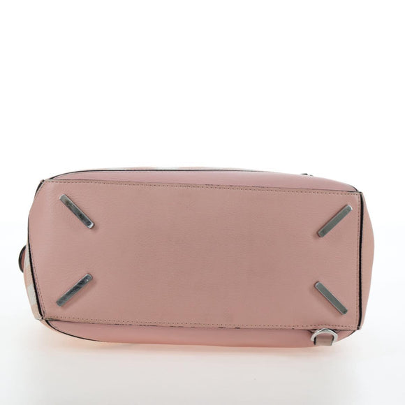 LOEWE Puzzle Bag Medium Bag Leather 2way Pink Silver Auth 197442A