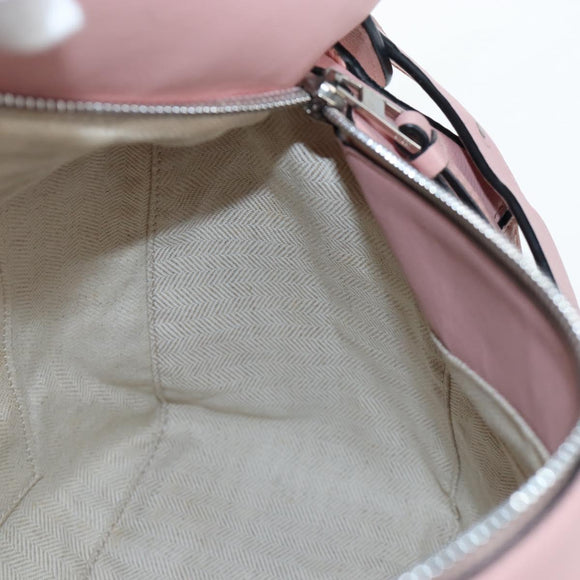 LOEWE Puzzle Bag Medium Bag Leather 2way Pink Silver Auth 197442A
