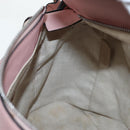 LOEWE Puzzle Bag Medium Bag Leather 2way Pink Silver Auth 197442A-29