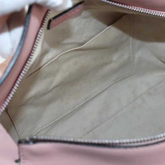 LOEWE Puzzle Bag Medium Bag Leather 2way Pink Silver Auth 197442A