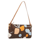 Miu Miu Shoulder Bag Canvas Brown Gold Auth 197448A-1