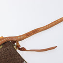 Miu Miu Shoulder Bag Canvas Brown Gold Auth 197448A-10
