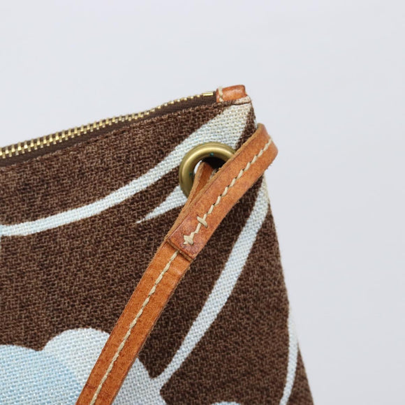 Miu Miu Shoulder Bag Canvas Brown Gold Auth 197448A