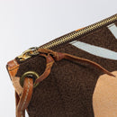 Miu Miu Shoulder Bag Canvas Brown Gold Auth 197448A-17