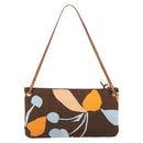 Miu Miu Shoulder Bag Canvas Brown Gold Auth 197448A-3