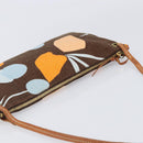 Miu Miu Shoulder Bag Canvas Brown Gold Auth 197448A-6