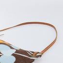 Miu Miu Shoulder Bag Canvas Brown Gold Auth 197448A-8
