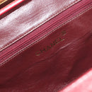 CHANEL Matelasse Hand Bag Suede Red Gold CC Auth 197450A-17
