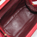 CHANEL Matelasse Hand Bag Suede Red Gold CC Auth 197450A-10