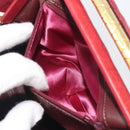 CHANEL Matelasse Hand Bag Suede Red Gold CC Auth 197450A-11