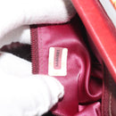 CHANEL Matelasse Hand Bag Suede Red Gold CC Auth 197450A-12