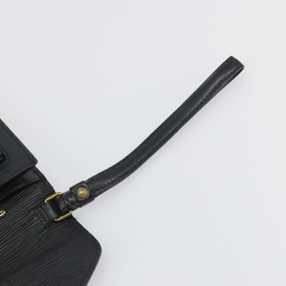 LOUIS VUITTON Epi Serie Dragonne Clutch Bag Black Noir M52612 LV Auth 197453