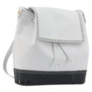Salvatore Ferragamo Backpack Leather White Gold Auth 197455-1