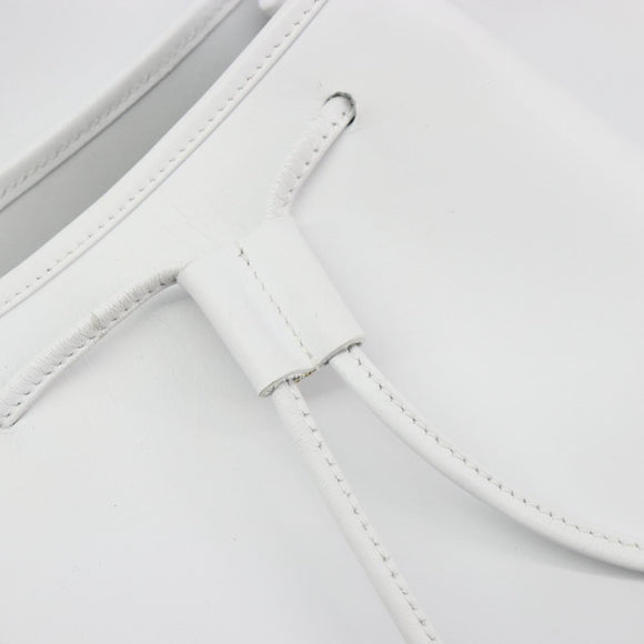 Salvatore Ferragamo Backpack Leather White Gold Auth 197455