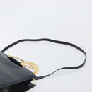 CELINE Hand Bag Leather 2way Black Gold Auth 197456A-14