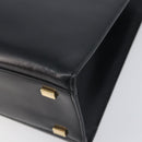 CELINE Hand Bag Leather 2way Black Gold Auth 197456A-15