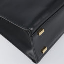 CELINE Hand Bag Leather 2way Black Gold Auth 197456A-16