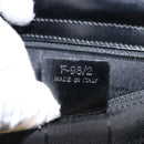 CELINE Hand Bag Leather 2way Black Gold Auth 197456A-12